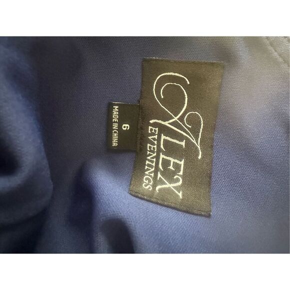 Alex Evenings Womens Side Ruched Midi Sheath Dress navy blue size 6 - Picture 10 of 10